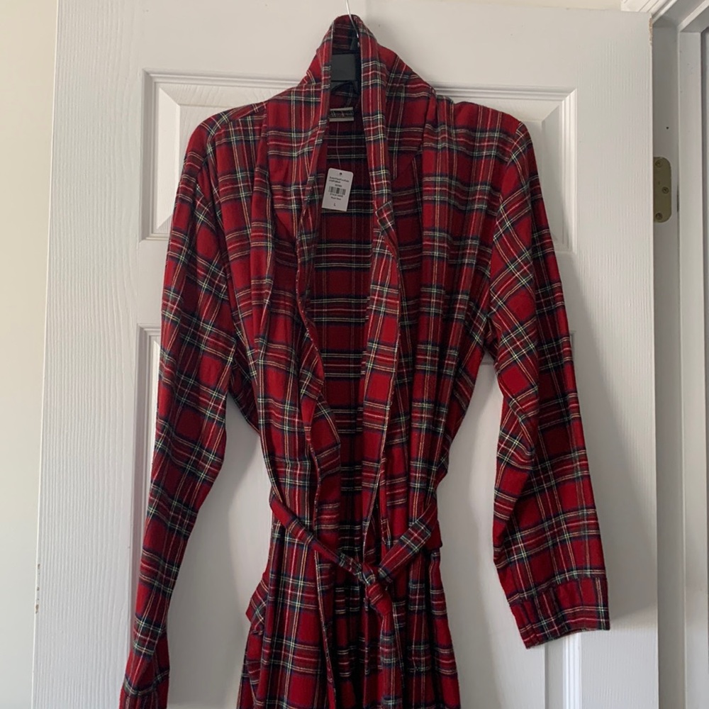 LL Bean Flannel Robe, NWT